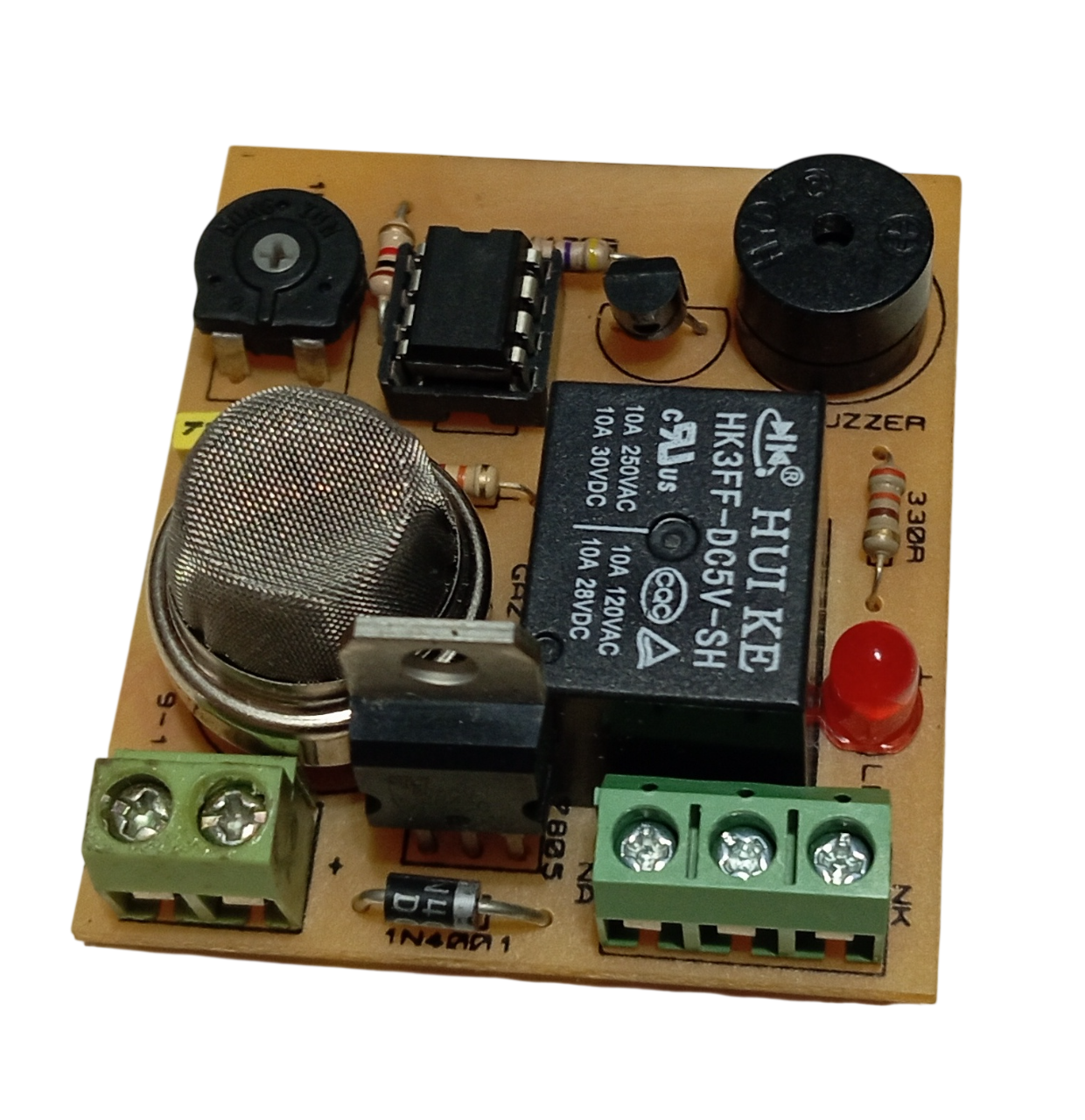 DC 9-12V MQ-4 Gaz Sensörü Öğrenci Deneyi Hobi Devresi - Monteli