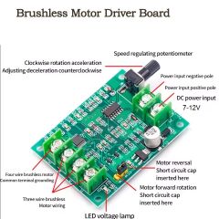 DC 7-12V Fırçasız Motor Sürücü Kartı 3 Uç ve 4 Uç BLDC HDD Motora Uyumlu