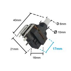 5 Adet B500K Anahtarlı Dimmer Potansiyometre 500K Dimmer Pot (Somunsuz)