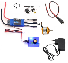 30A ESC Devreli Adaptörlü ESC Testerli Çeşitli Drone Motoru Hız Kontrolü Öğrenci Deney Seti