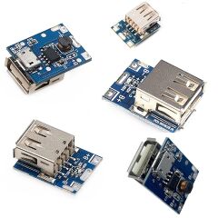 5 Adet Micro USB Girişli Powerbank Şarj Devresi Koruma 3.7V Lipo, Li-ion Pili 5V Dişi USB Çıkışa Güçlendirme Modülü