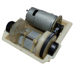 DC 12-24V Kutulu Güçlü Titreşim Motoru Kasnak Kayış Rulman Mil Sistemi Öğrenci Hobi Deney Seti - Demonte(Montesiz)