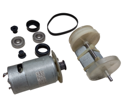 DC 12-24V Kutulu Güçlü Titreşim Motoru Kasnak Kayış Rulman Mil Sistemi Öğrenci Hobi Deney Seti - Demonte(Montesiz)