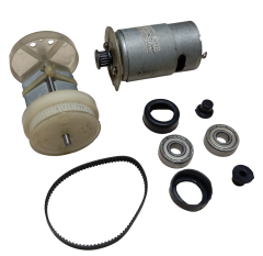 DC 12-24V Kutulu Güçlü Titreşim Motoru Kasnak Kayış Rulman Mil Sistemi Öğrenci Hobi Deney Seti - Demonte(Montesiz)