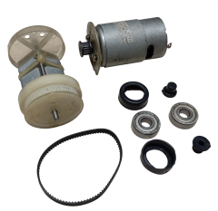 DC 12-24V Kutulu Güçlü Titreşim Motoru Kasnak Kayış Rulman Mil Sistemi Öğrenci Hobi Deney Seti - Demonte(Montesiz)