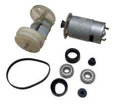 DC 12-24V Kutulu Güçlü Titreşim Motoru Kasnak Kayış Rulman Mil Sistemi Öğrenci Hobi Deney Seti - Demonte(Montesiz)