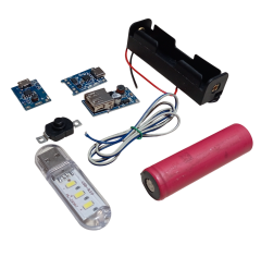 3.7V 18650 Li-ion Pili Şarj Modülü ile 5V USB Çıkışlı Mini Powerbank Devresi Öğrenci Hobi Deney Seti (4 Devre)