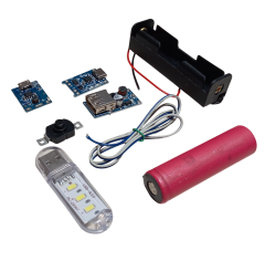 3.7V 18650 Li-ion Pili Şarj Modülü ile 5V USB Çıkışlı Mini Powerbank Devresi Öğrenci Hobi Deney Seti (4 Devre)