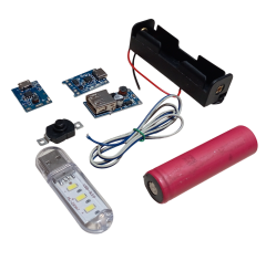 3.7V 18650 Li-ion Pili Şarj Modülü ile 5V USB Çıkışlı Mini Powerbank Devresi Öğrenci Hobi Deney Seti (4 Devre)
