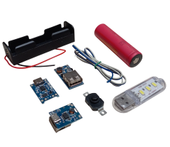 3.7V 18650 Li-ion Pili Şarj Modülü ile 5V USB Çıkışlı Mini Powerbank Devresi Öğrenci Hobi Deney Seti (4 Devre)