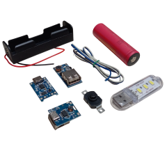 3.7V 18650 Li-ion Pili Şarj Modülü ile 5V USB Çıkışlı Mini Powerbank Devresi Öğrenci Hobi Deney Seti (4 Devre)