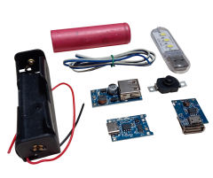 3.7V 18650 Li-ion Pili Şarj Modülü ile 5V USB Çıkışlı Mini Powerbank Devresi Öğrenci Hobi Deney Seti (4 Devre)