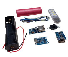 3.7V 18650 Li-ion Pili Şarj Modülü ile 5V USB Çıkışlı Mini Powerbank Devresi Öğrenci Hobi Deney Seti (4 Devre)