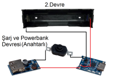 3.7V 18650 Li-ion Pili Şarj Modülü ile 5V USB Çıkışlı Mini Powerbank Devresi Öğrenci Hobi Deney Seti (4 Devre)