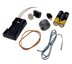 Mini Mekanik Sayaç Numaratör Kasnak Lastik DC Motor Pil Anahtar Öğrenci Hobi Deney Seti