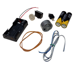 Mini Mekanik Sayaç Numaratör Kasnak Lastik DC Motor Pil Anahtar Öğrenci Hobi Deney Seti