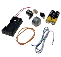 Mini Mekanik Sayaç Numaratör Kasnak Lastik DC Motor Pil Anahtar Öğrenci Hobi Deney Seti