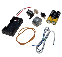 Mini Mekanik Sayaç Numaratör Kasnak Lastik DC Motor Pil Anahtar Öğrenci Hobi Deney Seti