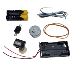 Mini Mekanik Sayaç Numaratör Kasnak Lastik DC Motor Pil Anahtar Öğrenci Hobi Deney Seti