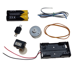 Mini Mekanik Sayaç Numaratör Kasnak Lastik DC Motor Pil Anahtar Öğrenci Hobi Deney Seti
