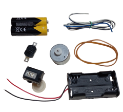 Mini Mekanik Sayaç Numaratör Kasnak Lastik DC Motor Pil Anahtar Öğrenci Hobi Deney Seti