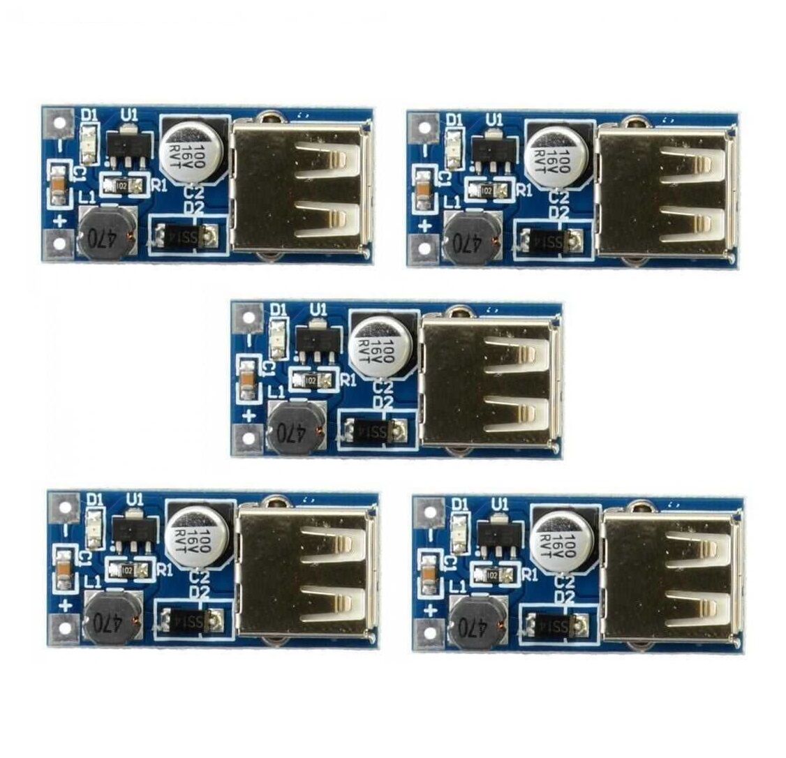 DC 5V 600 mA USB Çıkışlı Voltaj Yükseltici Regülatör Kartı-Step Up - 5 Adet