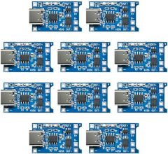 TP4056 Type-C 1S 3.7V LiPo, Li-ion Pil BMS Korumalı Şarj Devresi - 10 Adet