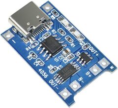 TP4056 Type-C 1S 3.7V LiPo, Li-ion Pil BMS Korumalı Şarj Devresi - 10 Adet