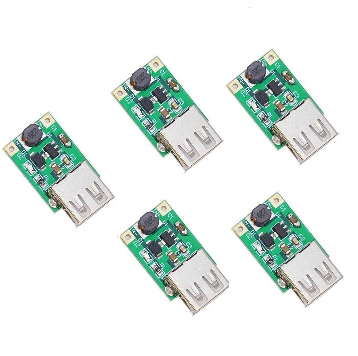 DC 5V 1200 mA USB Çıkışı Voltaj Yükseltici Regülatör Kartı - Step Up - 5 Adet