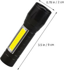 3 Adet Cata CT-8024 USB-C Şarj Edilebilir Su Geçirmez 3 Modlu Güçlü El Feneri 200lm 5W 3.7V Beyaz Işık