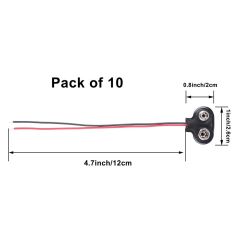 9V Pil Yuvası Yatağı Başlığı 9V Batarya Bağlantı T-Tipi Konnektör Klips - 10 Adet