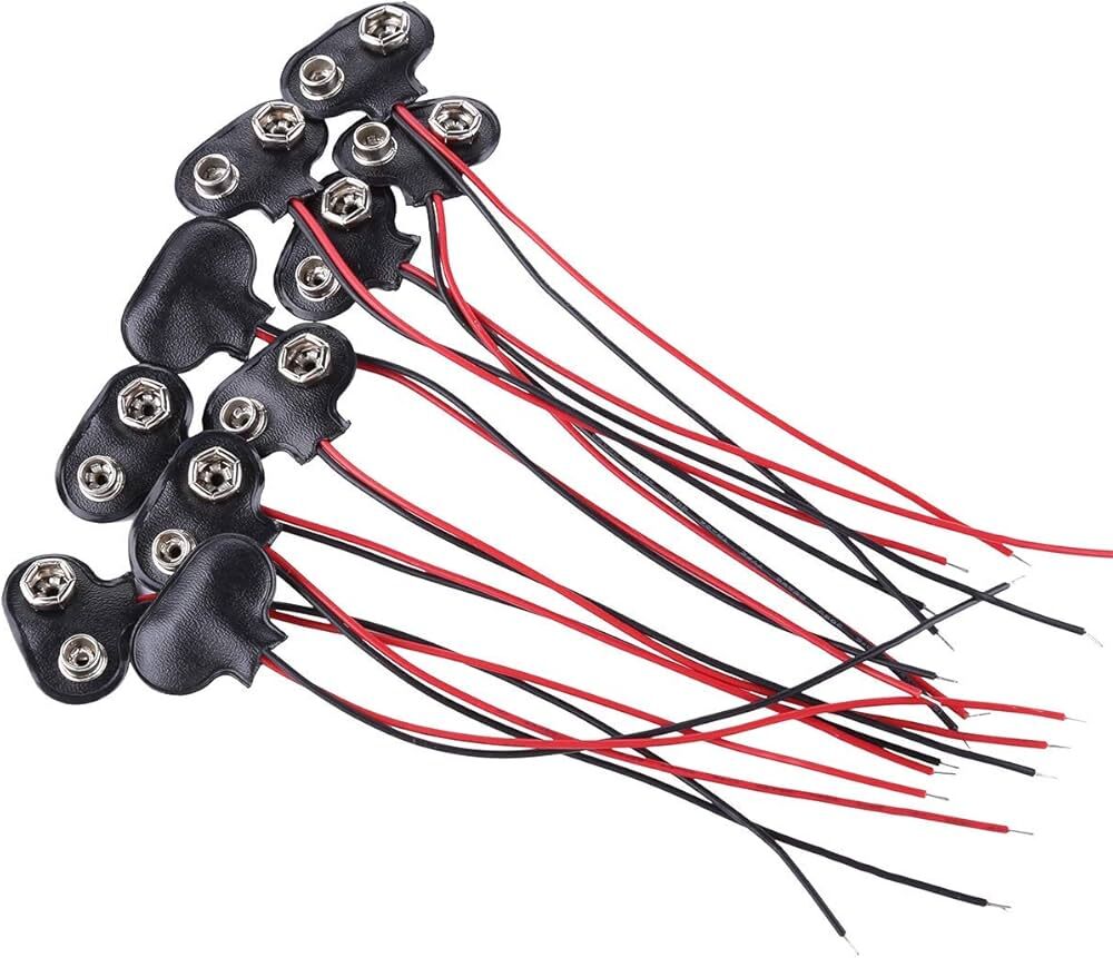 9V Pil Yuvası Yatağı Başlığı 9V Batarya Bağlantı T-Tipi Konnektör Klips - 10 Adet