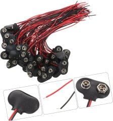 9V Pil Yuvası Yatağı Başlığı 9V Batarya Bağlantı T-Tipi Konnektör Klips - 50 Adet