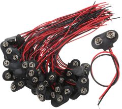 9V Pil Yuvası Yatağı Başlığı 9V Batarya Bağlantı T-Tipi Konnektör Klips - 50 Adet