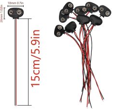 9V Pil Yuvası Yatağı Başlığı 9V Batarya Bağlantı T-Tipi Konnektör Klips - 50 Adet