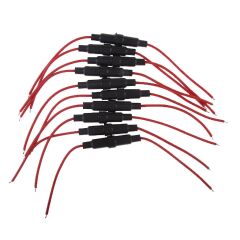 5x20mm Kablolu Cam Sigorta Yuvası - Siyah - 50 Adet