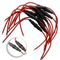 5x20mm Kablolu Cam Sigorta Yuvası - Siyah - 50 Adet