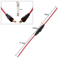 5x20mm Kablolu Cam Sigorta Yuvası - Siyah - 50 Adet