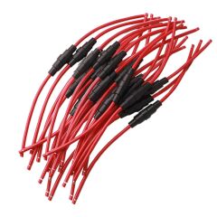 5x20mm Kablolu Cam Sigorta Yuvası - Siyah - 50 Adet