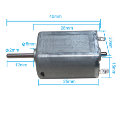 FP130-KT DC 3-12V 13500Rpm DC Motor 12mm Mil (Çap 20mm Uzunluk 40mm) Hobi Oyuncak Elektrik Deney Motoru