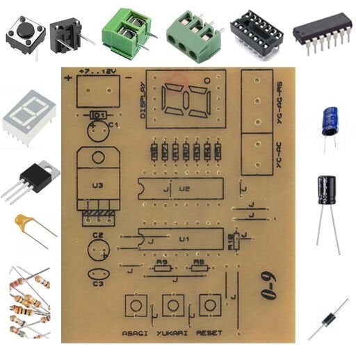 0-9 Sayıcı TTL Entegreli - Demonte(Montesiz)