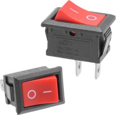 KCD1-101 Işıksız SPST 2Pin On-Off Mini Aç Kapa Anahtar Kırmızı 250V/6A - 200 Adet
