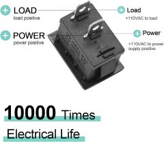 KCD1-101 Işıksız SPST 2Pin On-Off Mini Aç Kapa Anahtar Kırmızı 250V/6A - 200 Adet