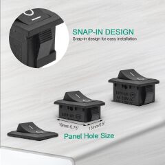 KCD1-101 Işıksız SPST 2Pin On-Off Mini Aç Kapa Anahtar Kırmızı 250V/6A - 200 Adet