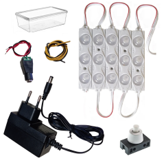 DC 12V Modül Led Lamba Anahtar Adaptörlü Aydınlatma Devresi Öğrenci Hobi Deney Seti