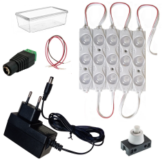 DC 12V Modül Led Lamba Anahtar Adaptörlü Aydınlatma Devresi Öğrenci Hobi Deney Seti
