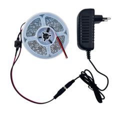 DC 12V Şerit Led 5 Metre Tek Çipli Beyaz Işık Lamba Anahtar Adaptörlü Aydınlatma Devresi Öğrenci Hobi Deney Seti