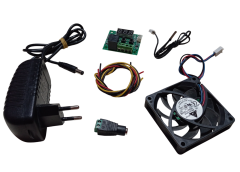 DC 12V Adaptörlü Dijital Termostat Sıcaklık Kontrol Kartı ile 12V Fan Pervane Çalıştırma Devresi Öğrenci Hobi Deney Seti