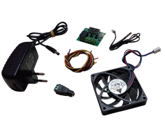 DC 12V Adaptörlü Dijital Termostat Sıcaklık Kontrol Kartı ile 12V Fan Pervane Çalıştırma Devresi Öğrenci Hobi Deney Seti