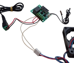 DC 12V Adaptörlü Dijital Termostat Sıcaklık Kontrol Kartı ile 12V Fan Pervane Çalıştırma Devresi Öğrenci Hobi Deney Seti